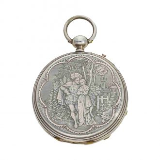 Large Swiss silver open faced astronomical deck watch Circa 1860
