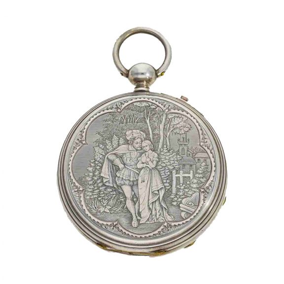 Large Swiss silver open faced astronomical deck watch Circa 1860 Large Swiss silver open faced astronomical deck watch Circa 1860