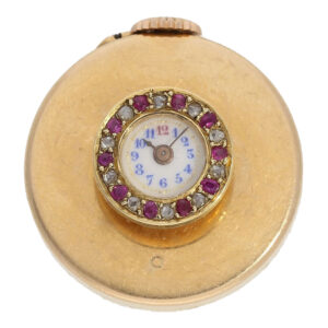 French decorative gold and stone set buttonhole watch Circa 1900