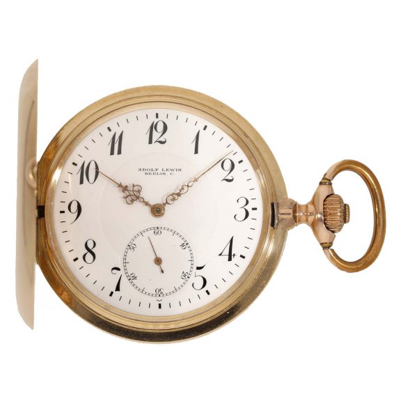 German 14 carat gold full hunter cased watch Circa 1905