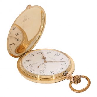 German 14 carat gold full hunter cased watch Circa 1905