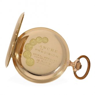 German 14 carat gold full hunter cased watch Circa 1905