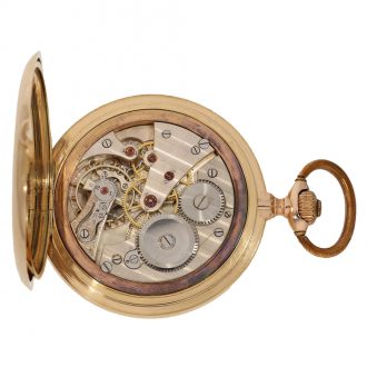 German 14 carat gold full hunter cased watch Circa 1905