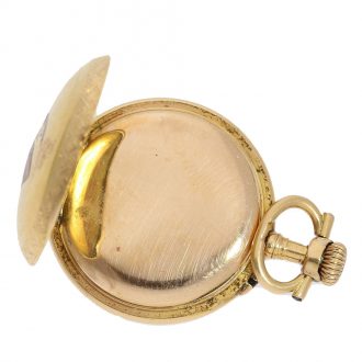 Swiss 18K gold and enamel Art Nouveau pocket watch Circa 1900 Swiss 18K gold and enamel Art Nouveau pocket watch Circa 1900
