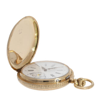 The white enamel dial is very well preserved and has extremely beautiful Red gold hands