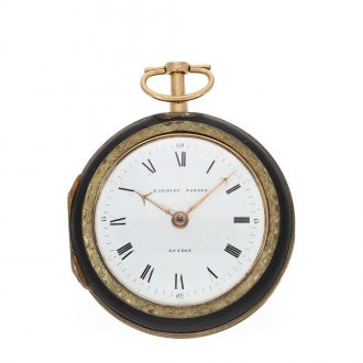 English large 18 Carat gold double case verge watch Circa 1800