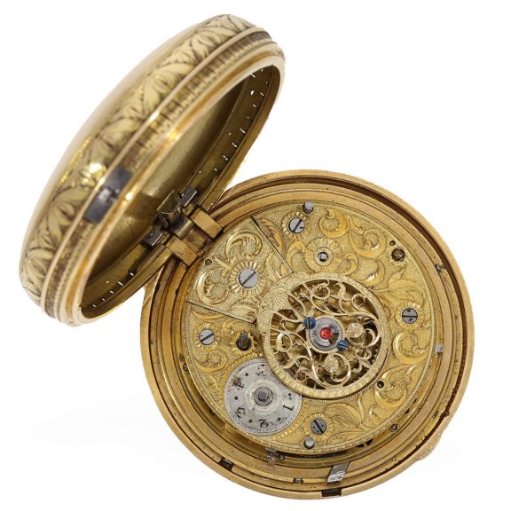 English large 18 Carat gold double case verge watch Circa 1800 English large 18 Carat gold double case verge watch Circa 1800
