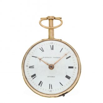 English large 18 Carat gold double case verge watch Circa 1800