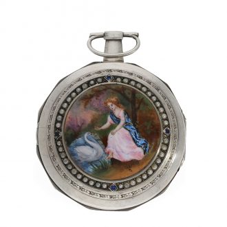 French silver Adam & Eve automaton with verge escapement Circa 1790
