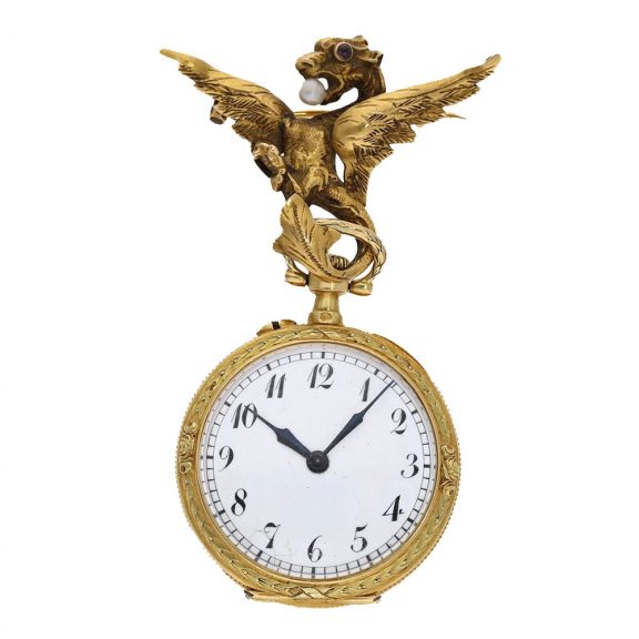 Swiss 18 Carat gold Art Nouveau pocket and pendant watch Circa 1900