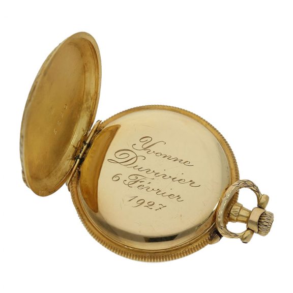 Swiss 18 Carat gold Art Nouveau pocket and pendant watch Circa 1900 Swiss 18 Carat gold Art Nouveau pocket and pendant watch Circa 1900