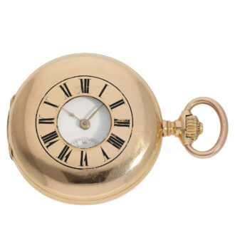 German half hunting case pocket watch with aristocratic engraving Circa 1890