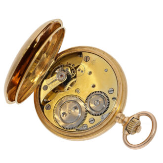 The early precision movement with 3/4 plate is a hallmark of this pocket watch's superior design