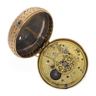 English large 18 carat gold pair cased verge watch Circa 1794