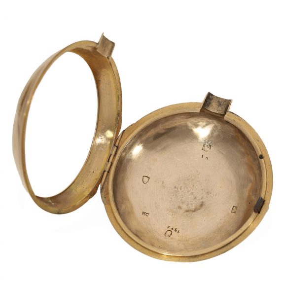 English large 18 carat gold pair cased verge watch Circa 1794 English large 18 carat gold pair cased verge watch Circa 1794
