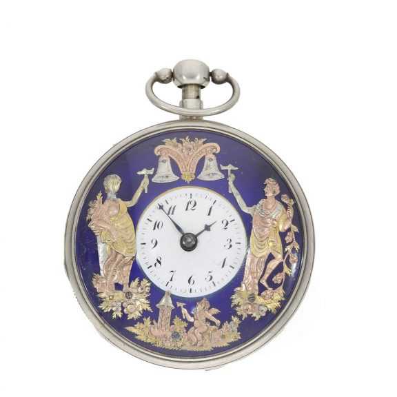 French silver Jacquemart automaton with carillon strike Circa 1810