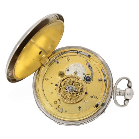 French silver Jacquemart automaton with carillon strike Circa 1810 French silver Jacquemart automaton with carillon strike Circa 1810