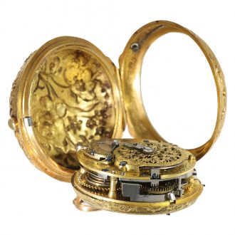 French 18 carat gold verge watch with repeater Circa 1750