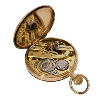 German 14 carat gold pocket watch with magnificent engraving Circa 1890