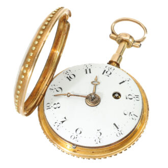 French attractive 18 carat gold and enamel verge watch Circa 1780