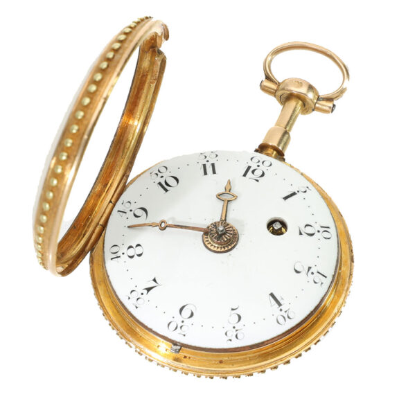 French attractive 18 carat gold and enamel verge watch Circa 1780 French attractive 18 carat gold and enamel verge watch Circa 1780