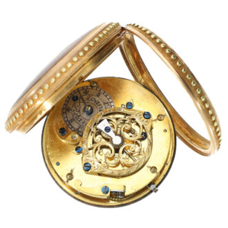 French attractive 18 carat gold and enamel verge watch Circa 1780