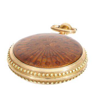 French attractive 18 carat gold and enamel verge watch Circa 1780