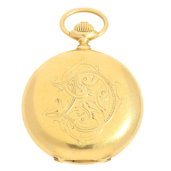 Gold Swiss with monogram inscribed "Chronomètre" Circa 1900