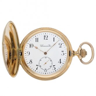 Swiss 14 Carat gold full hunter case watch with chronometer escapement Circa 1900