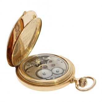 Swiss 14 Carat gold full hunter case watch with chronometer escapement Circa 1900