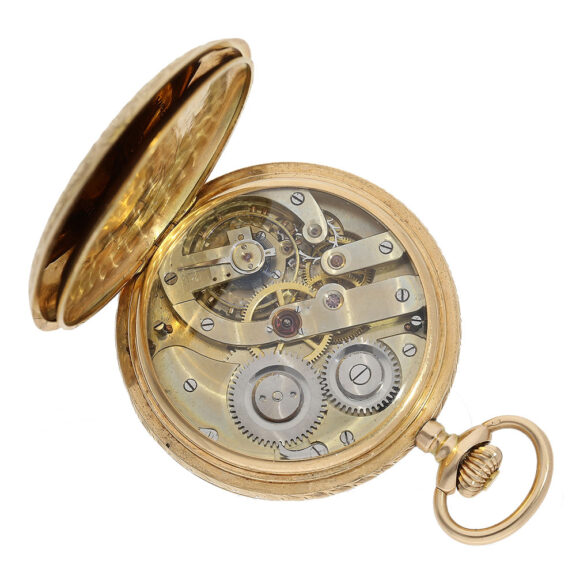 The movement has a lever escapement but the fine adjustment is missing The movement has a lever escapement but the fine adjustment is missing