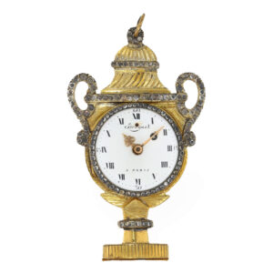 French gilt brass pendant form watch with urn shape Circa 1820