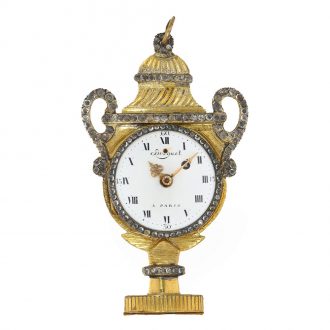 French gilt brass pendant form watch with urn shape Circa 1820