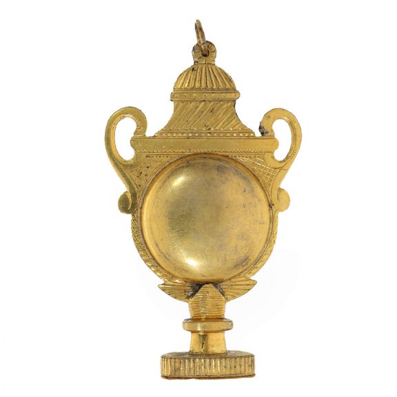 French gilt brass pendant form watch with urn shape Circa 1820 French gilt brass pendant form watch with urn shape Circa 1820