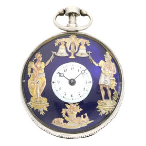 Swiss silver early Jacquemart figure automaton watch Circa 1800Swiss silver early Jacquemart figure automaton watch Circa 1800