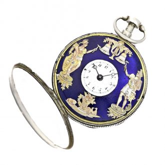 Swiss silver early Jacquemart figure automaton watch Circa 1800