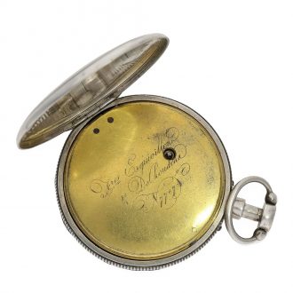 Swiss silver early Jacquemart figure automaton watch Circa 1800