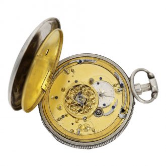 Swiss silver early Jacquemart figure automaton watch Circa 1800