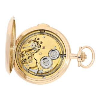 Swiss gold pocket watch with a rare Carrillon battle Circa 1895