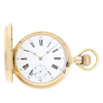 Swiss gold lever with backside calender Circa 1880