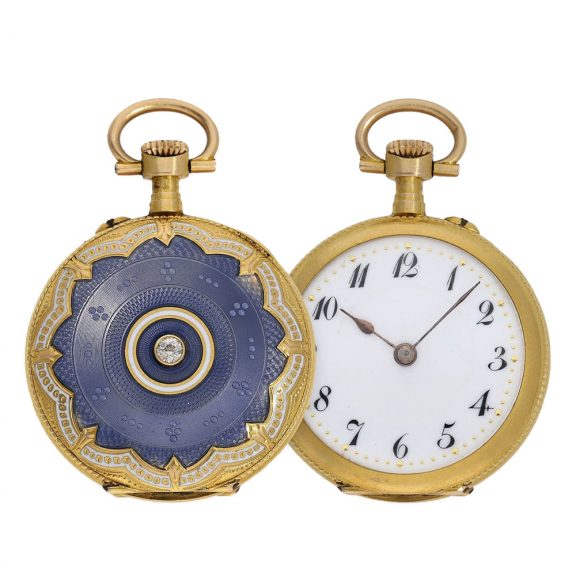 Swiss 18 carat gold Art Nouveau pocket- and pendant watch Circa 1910 Swiss 18 carat gold Art Nouveau pocket- and pendant watch Circa 1910