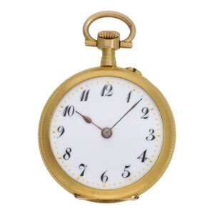 Swiss 18 carat gold Art Nouveau pocket- and pendant watch Circa 1910