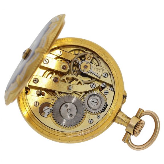 Swiss 18 carat gold Art Nouveau pocket- and pendant watch Circa 1910 Swiss 18 carat gold Art Nouveau pocket- and pendant watch Circa 1910