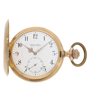 High quality Swiss large red gold full hunting case pocket watch Circa 1900