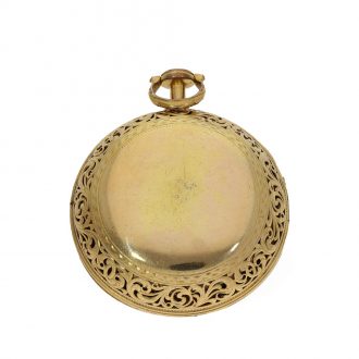 English gilt clockwatch with quarter hour self strike Circa 1770