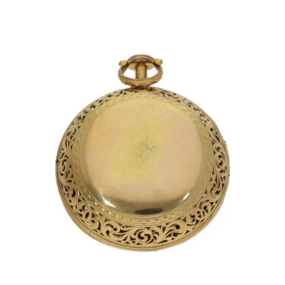 English gilt clockwatch with quarter hour self strike Circa 1770 English gilt clockwatch with quarter hour self strike Circa 1770