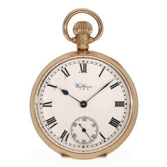 American 9 carat gold pocket watch with lever escapement Circa 1924