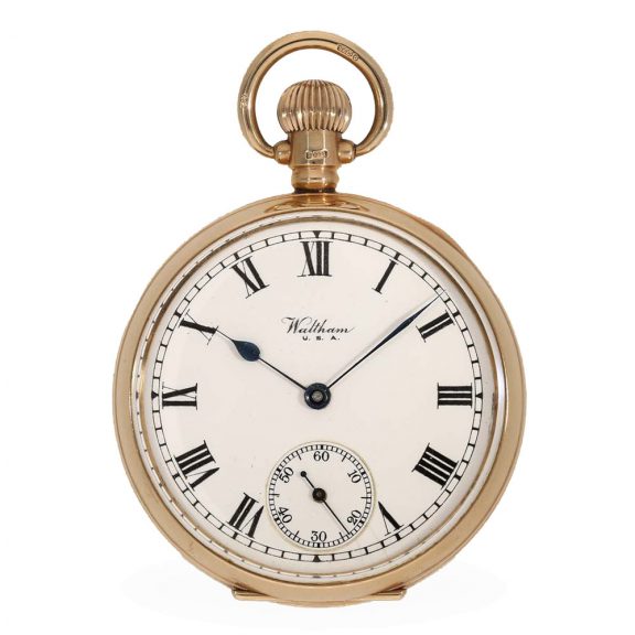 American 9 carat gold pocket watch with lever escapement Circa 1924