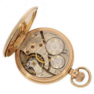 American 9 carat gold pocket watch with lever escapement Circa 1924