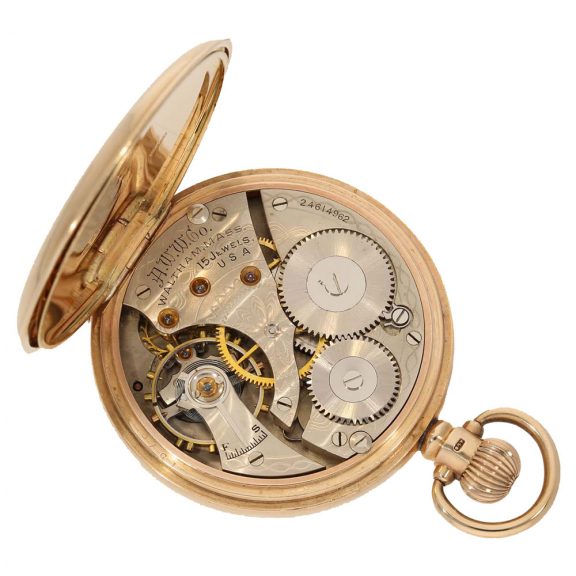 American 9 carat gold pocket watch with lever escapement Circa 1924 American 9 carat gold pocket watch with lever escapement Circa 1924